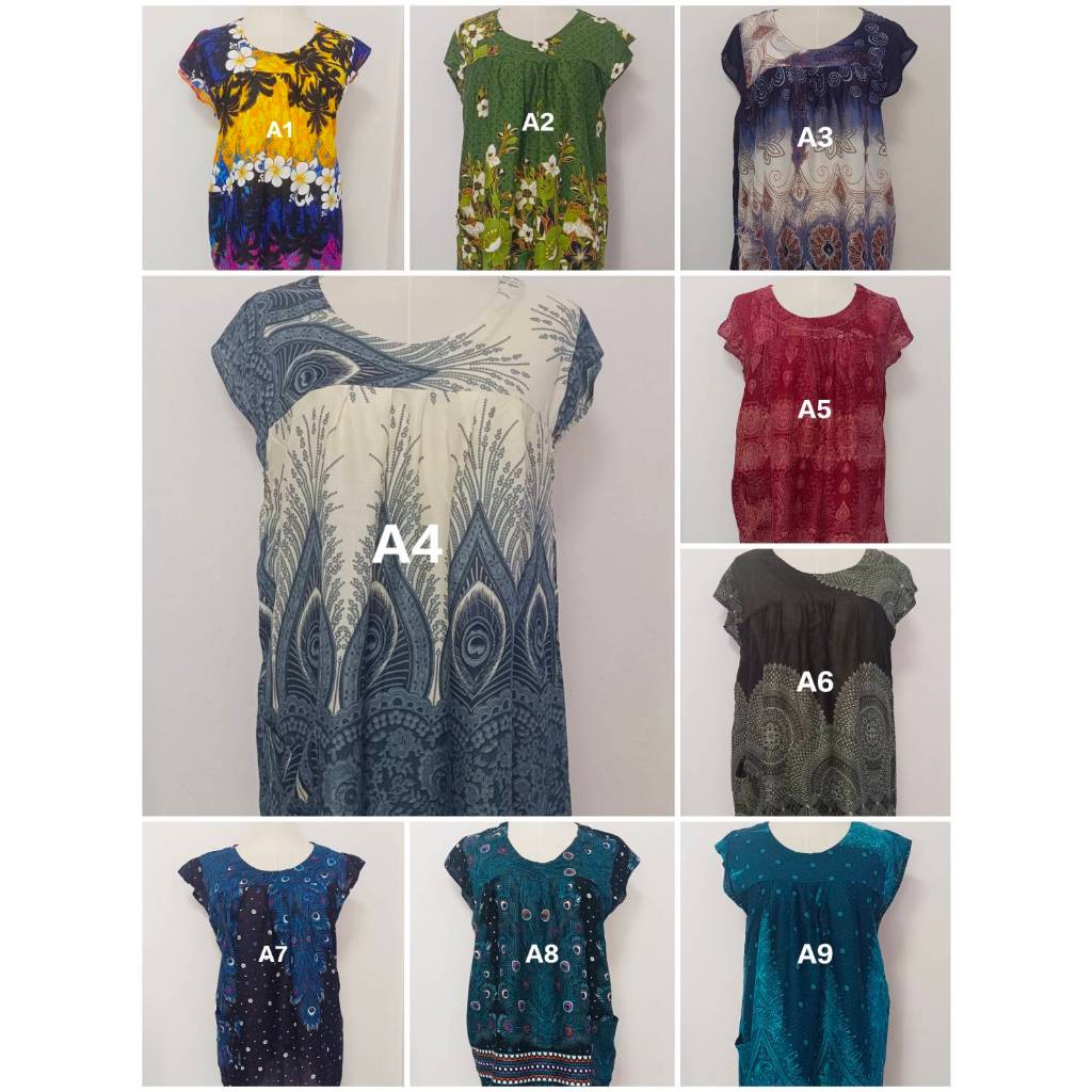 เสื้อ สาวอวบอ้วน อก 50-54 นิ้ว ผ้าสปัน แขนระบาย มีกระเป๋า 1 ข้าง เสื้อใส่อยู่บ้าน ใส่นอนไซส์ใหญ่ ใส่สบาย ไม่ร้อน ราคาถูก