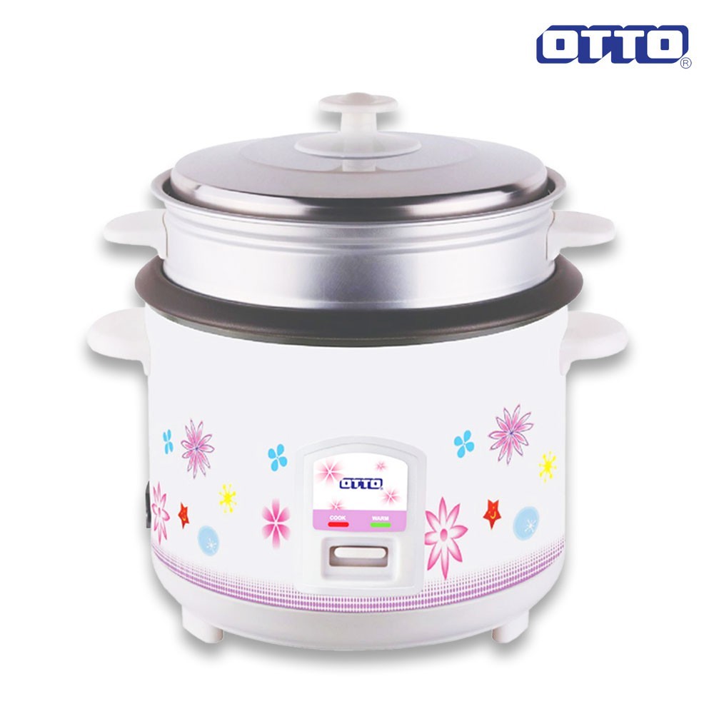 OTTO หม้อหุงข้าวพร้อมซึ้งนึ่ง 1 ลิตร รุ่น CR-110/CR-110T ​(คละรุ่น คละลาย) หม้อหุงข้าวอุ่นทิพย์ หม้อนึ่ง รับประกัน 1 ปี