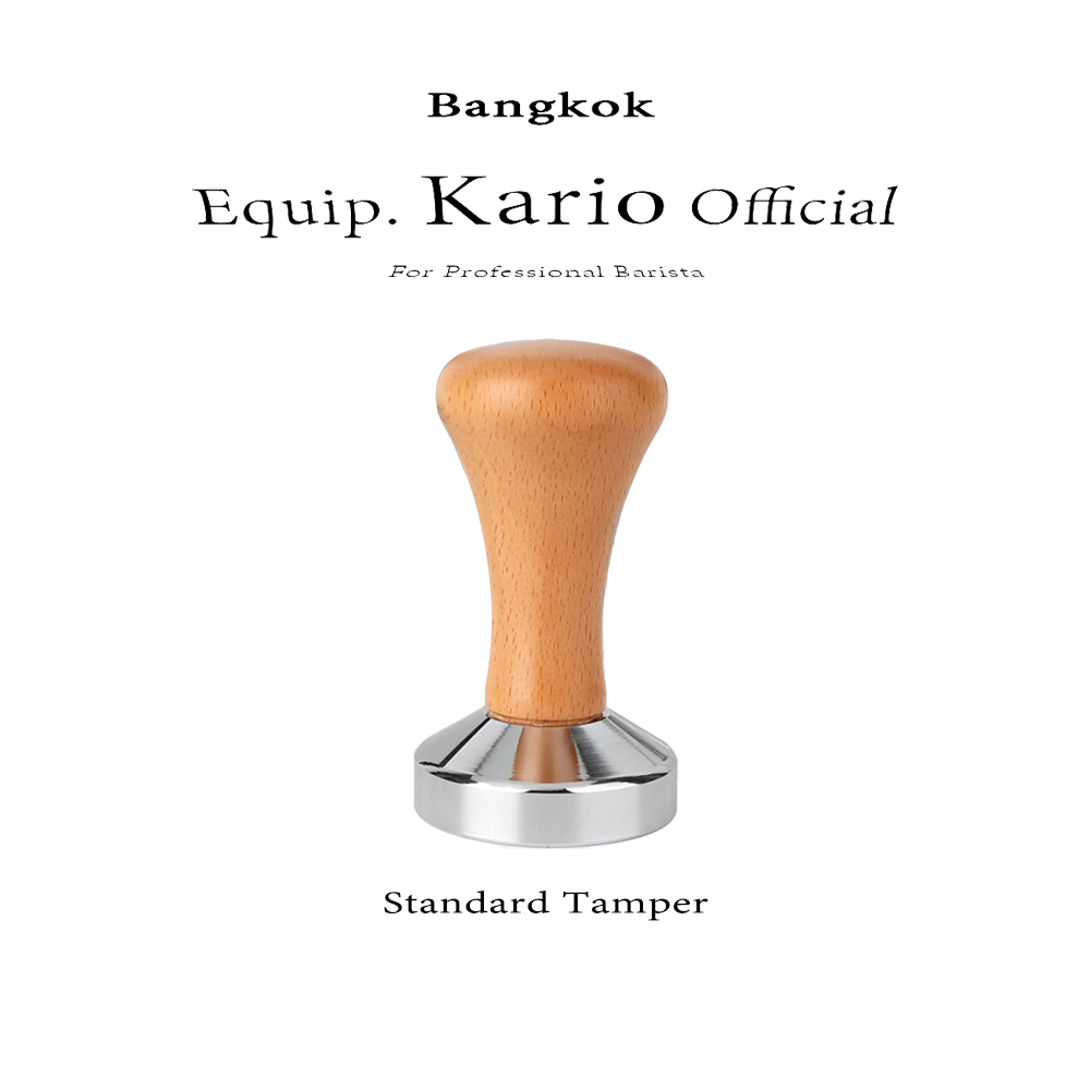 จัดส่งทันที | แทมเปอร์สแตนเลส ก้านไม้แท้ แทมเปอร์ Coffee Tamper 304 Stainless Coffee Powder tamper
