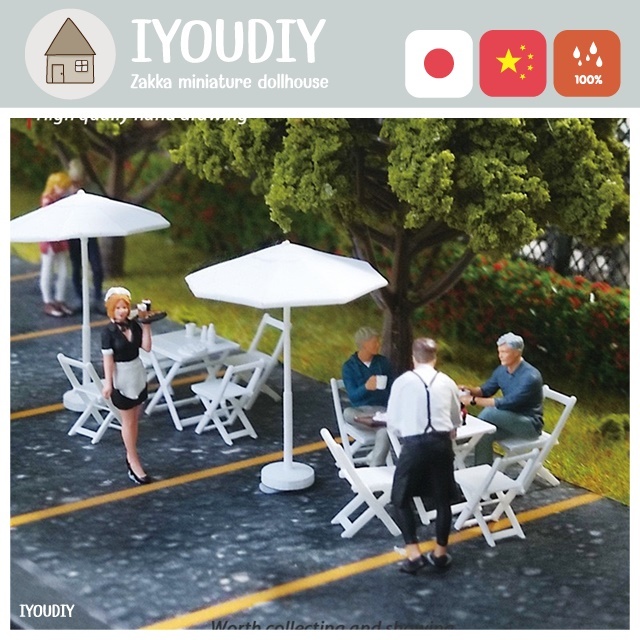 IYOU’DIY l โมเดลร่มกันแดด สีขาว สเกล 1:50 l 1:75 l 1:100 l 1:150 l 1:200 จำลองอาคาร ตกแต่งสวนจำลองขนาดเล็ก