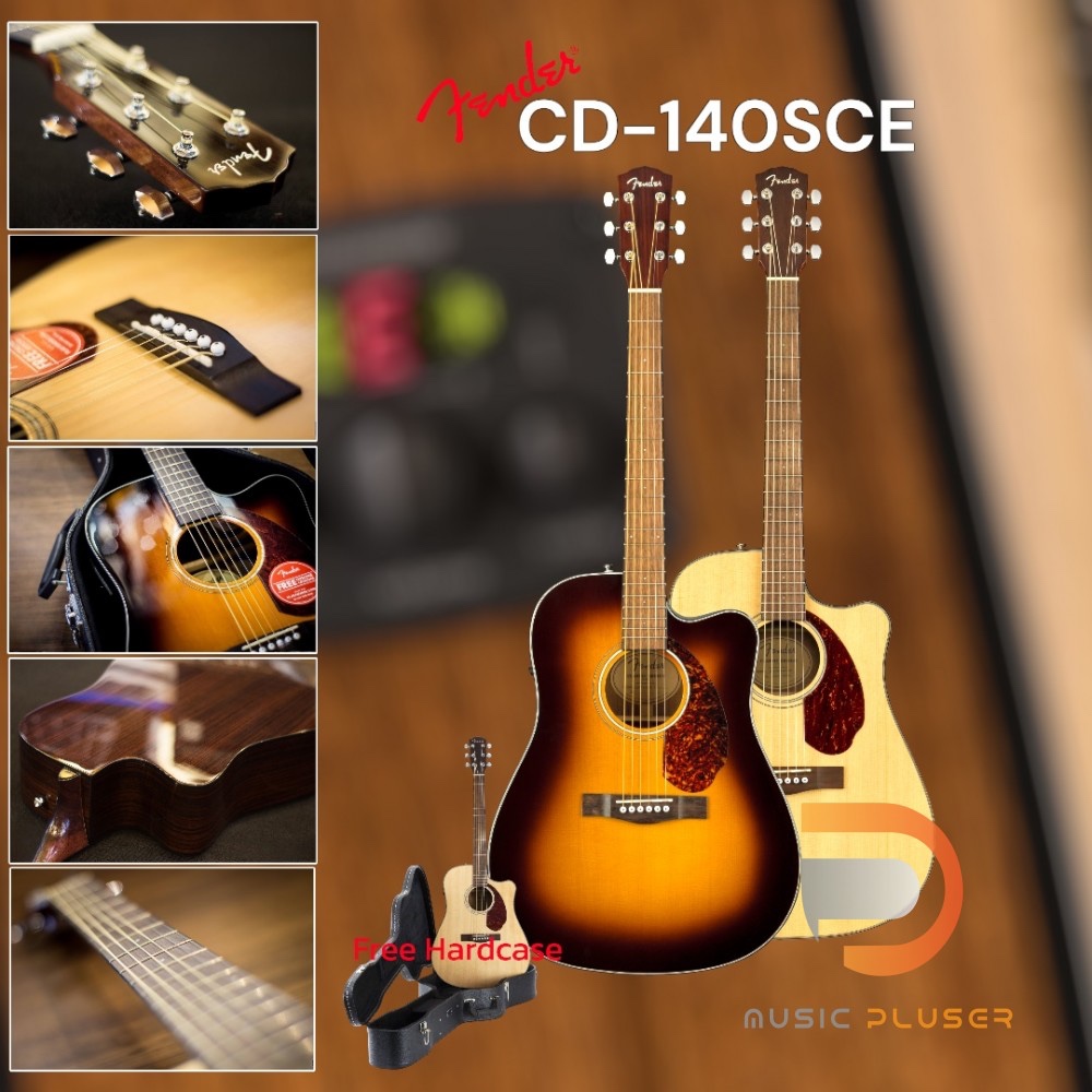 FENDER CD-140SCE กีต้าร์โปร่งไฟฟ้า ไม้Top Solid Spruce ปิ๊กอัพ/ปรีแอมป์ Fishman ที่มาพร้อม #hardcase