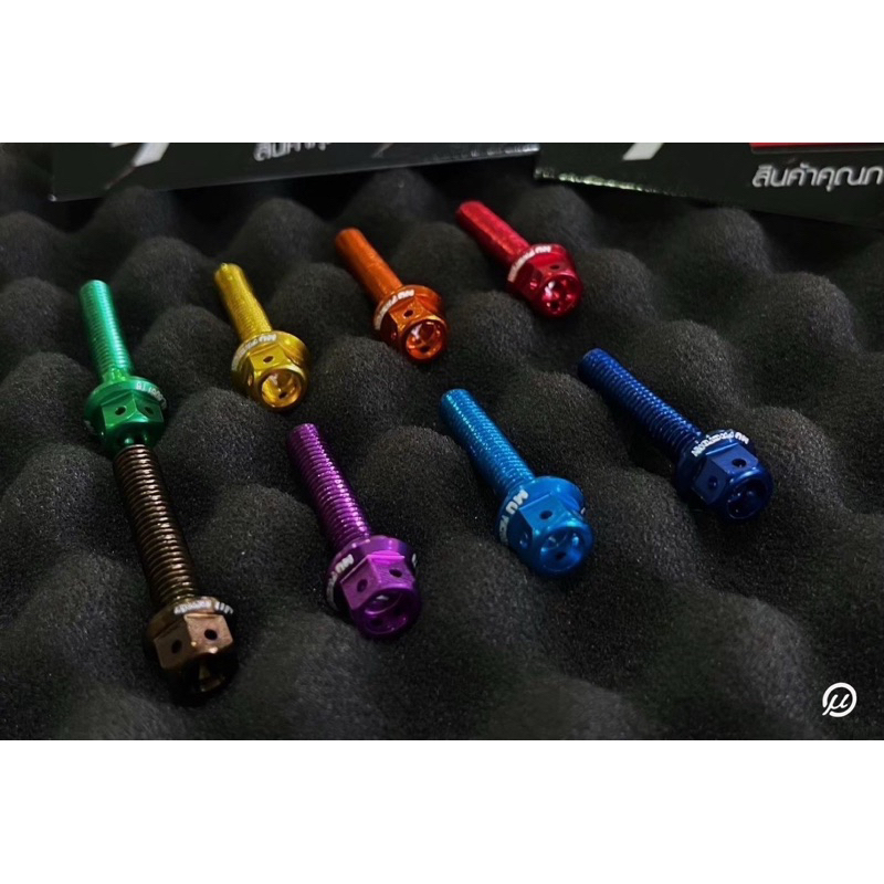 น็อตหัวเจาะเลเซอร์ มิเนียมอัลลอยด์ มี 8 สี 8 ขนาด (1 ชุด 5 ตัว) [mu-fac]