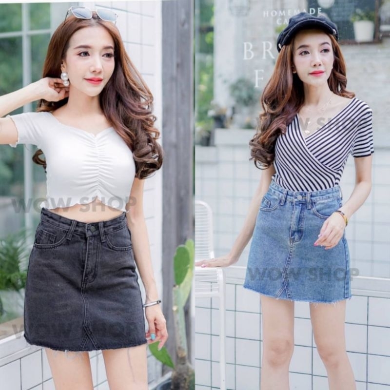 กระโปรง​ยีนส์​ทรงเอป้ายWoW