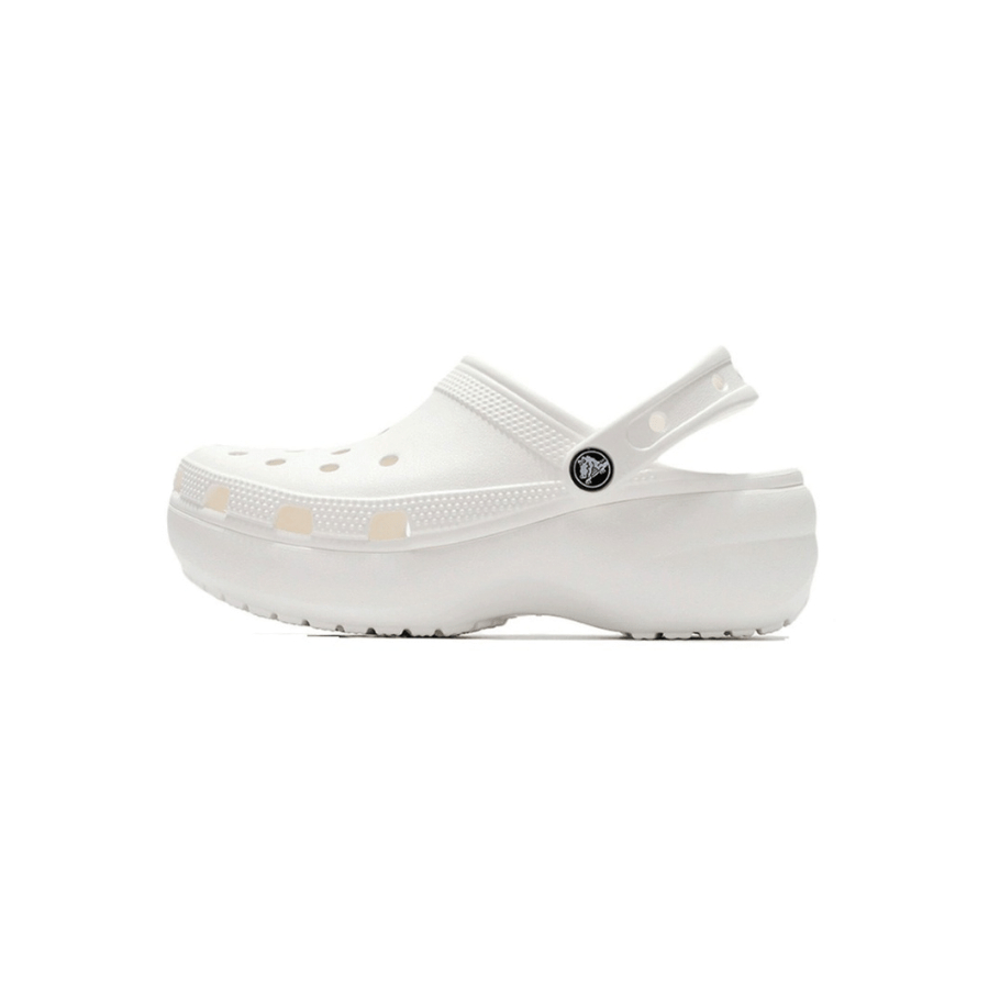 🚀การจัดส่งที่รวดเร็ว🚀[ของแท้ 100%]  Crocs Classic Platform Clog ผู้หญิงรองเท้าลำลองพื้นหนาสีขาว