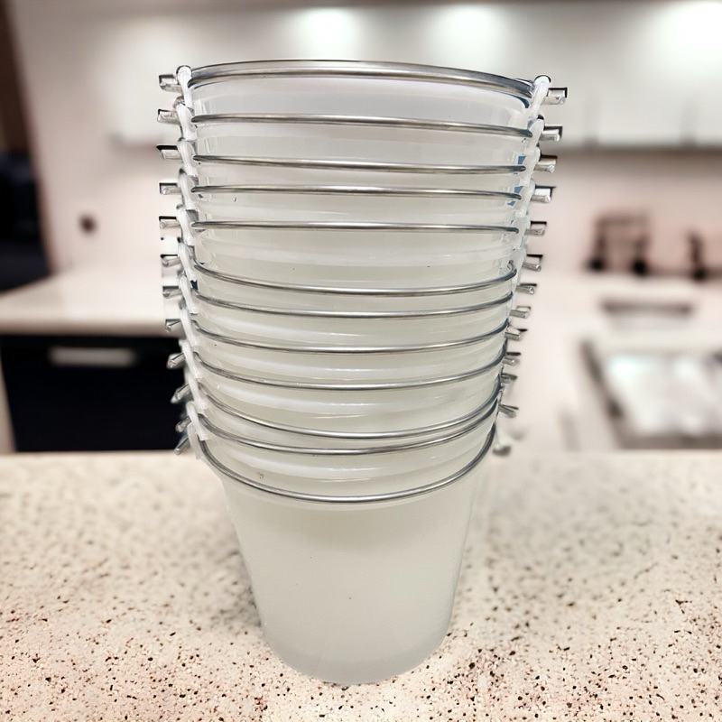 ถังน้ำแข็งขาวลักกี้   หูหิ้วสแตนเลสอย่างดี เกรด A ขนาด15*12 ยกโหล 12 ใบ.