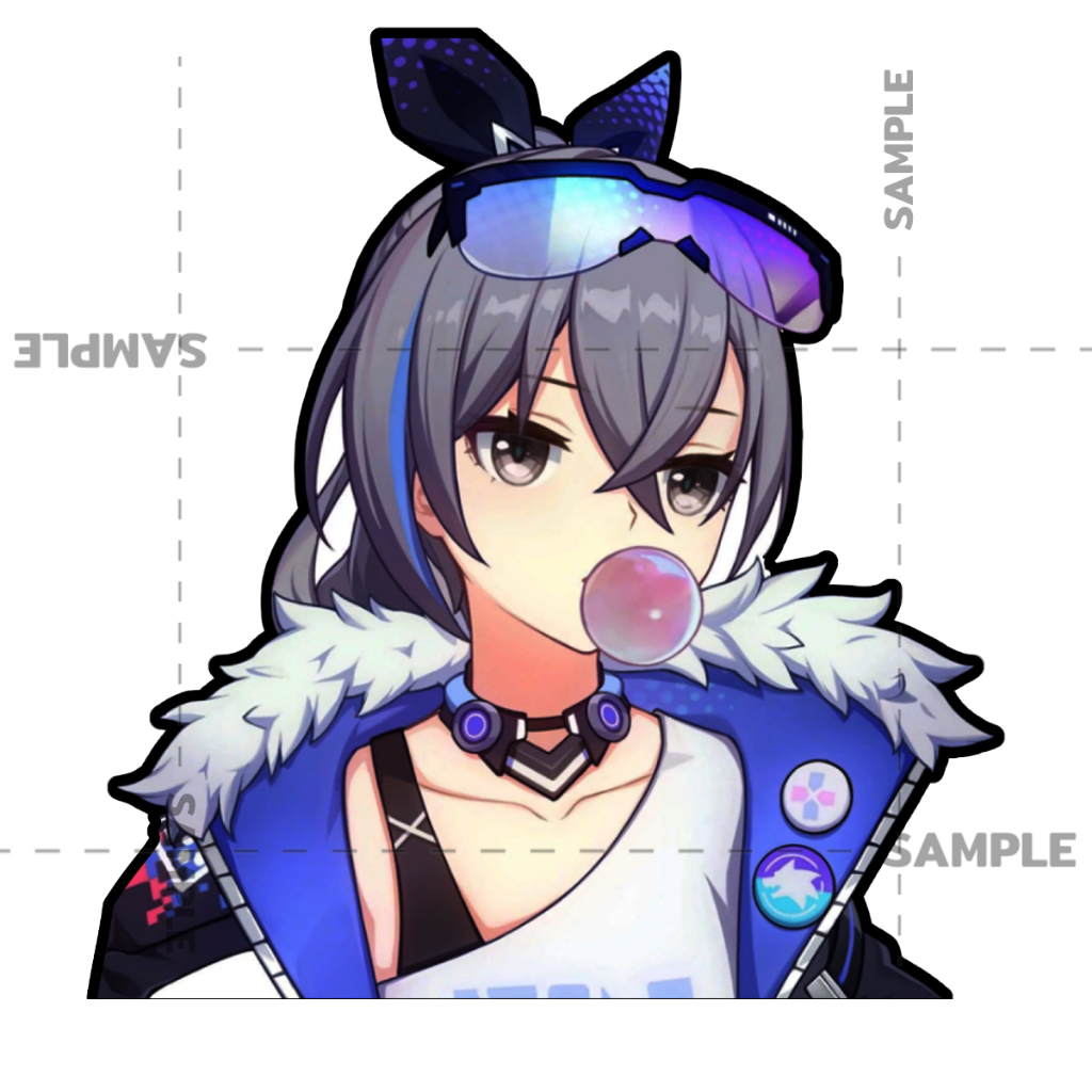 Silver wolf honkai star rail สติ๊กเกอร์ 2 แผ่น 05 Silver wolf star rail Stickers