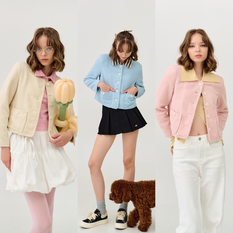 umore.made Borin blazer tweed เสื้อคลุมเบลเซอร์ (มีกลิตเตอร์) ทรงสวย ดีเทลน่ารัก