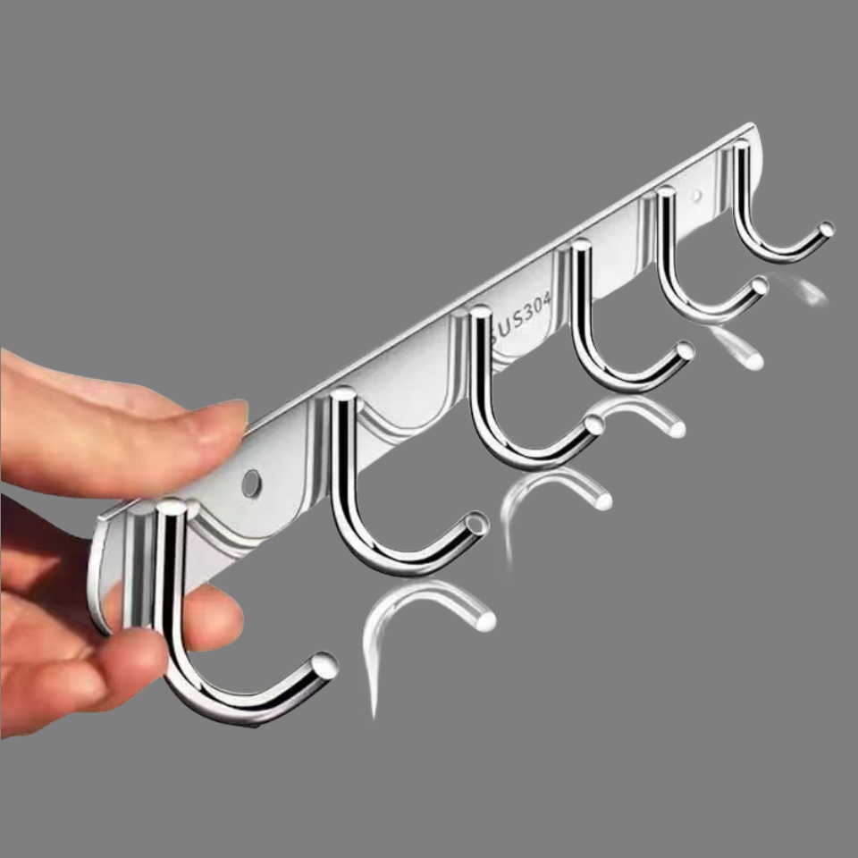 ตะขอแขวนราง ตะขอแขวนผนัง ตะขออเนกประสงค์ สแตนเลส 304 กันน้ำ กันสนิม ทนทาน ตะขอ 3-10 อัน - รูปที่ 6