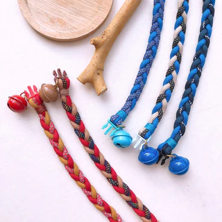 รุ่นสายสะท้อนแสงได้! ใหม่ ปลอกคอสัตว์เลี้ยงแบบเชือกถักเปีย น่ารัก สดใส