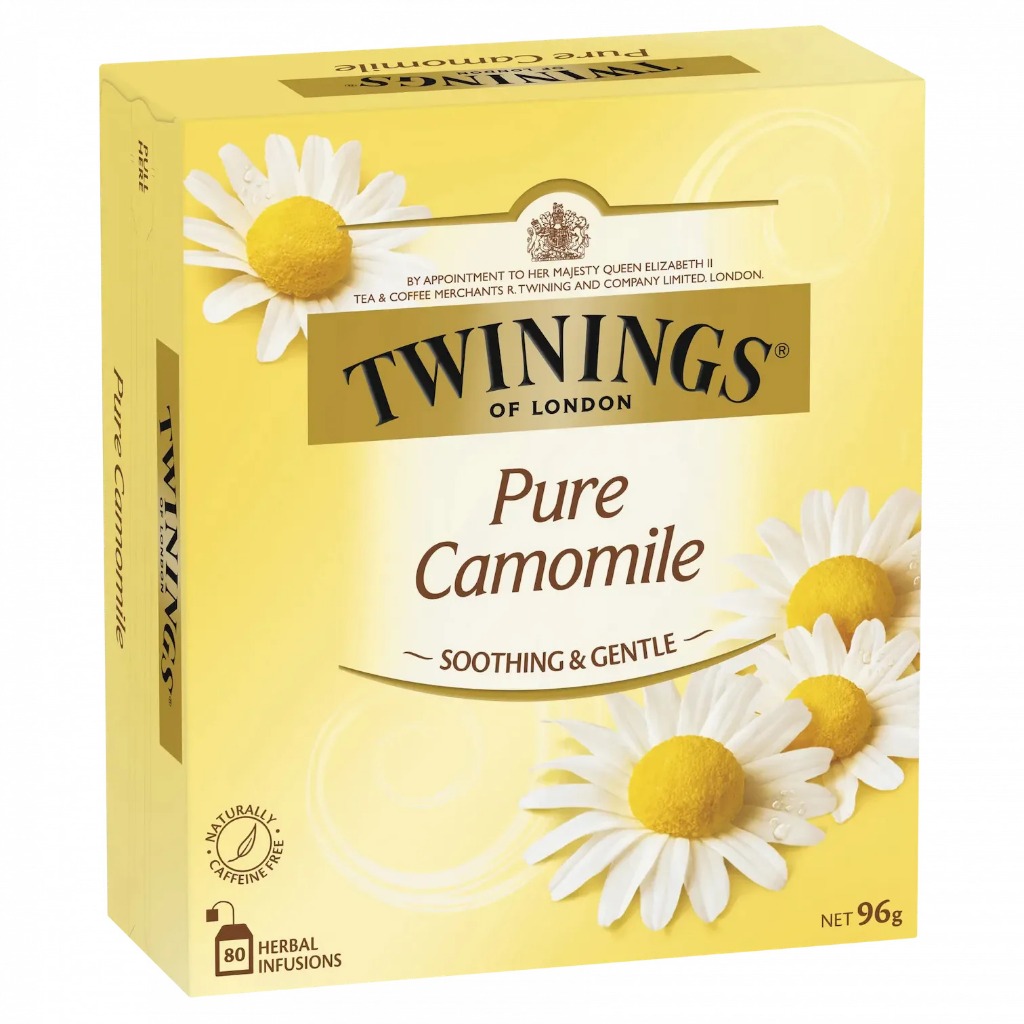 Twinings Pure Camomile Tea Bags 80 Pack/ ชา ทไวนิงส์ เพียว คาโมมายล์ แพ็ค 80 ถุง (ชาถุงเปลือย ไม่มีซองบรรจุแยก)