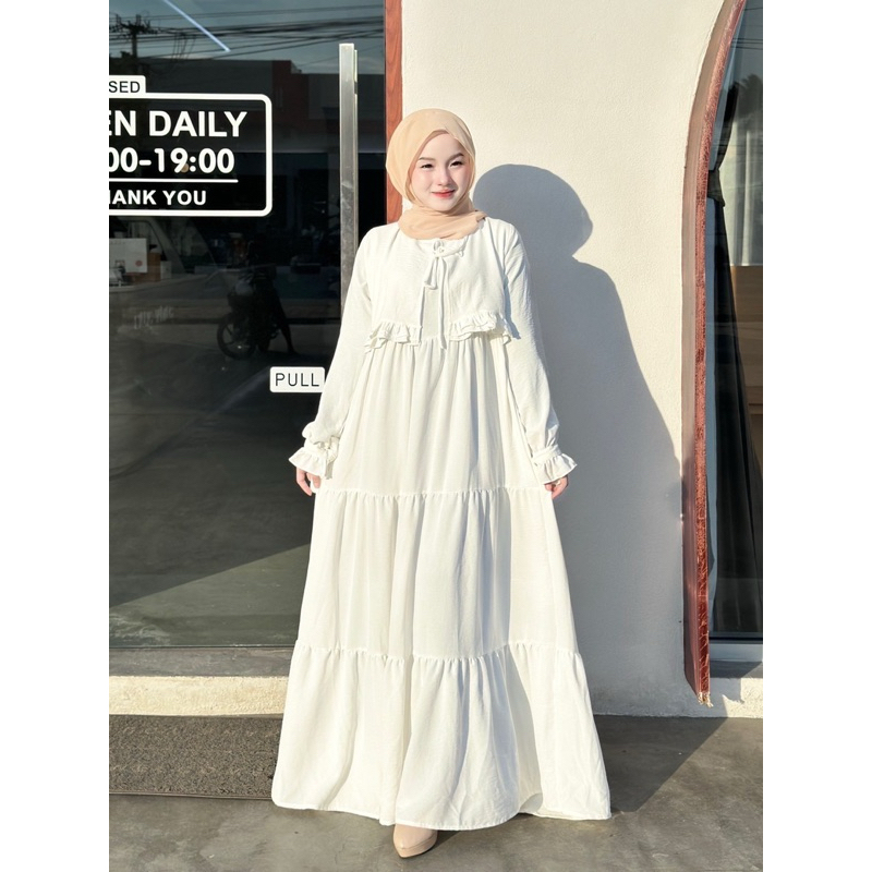 เดรสยาว 3 ชั้นรุ่น LALE ผ้าสลาฟพร้อมส่งฟรีไซต์ อก 32-40ยาว52เเละ54