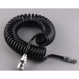 🔥ยอดขายอันดับ1🔥 สายลม สายลมสปริง สายลมสีดำ PU HOSE ยาว 15 เมตร 8x5mm แบบขดสปริง พร้อมหัวคอปเปอร์