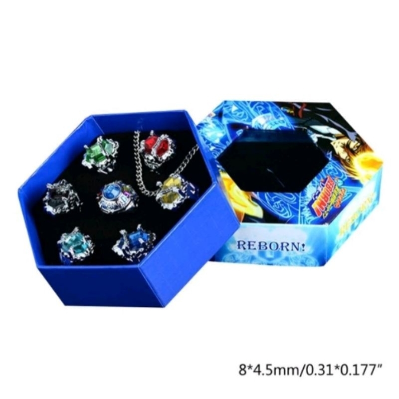 7Pcs/Set #Katekyo #Hitman #Reborn #Vongola Alloy Rings Anime Cosplay Fashion Jewelry