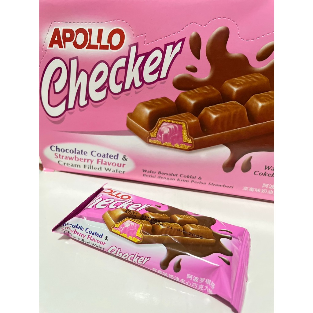 Apollo Checker รส สตอเบอรี่ 1 กล่อง 24 ชิ้น