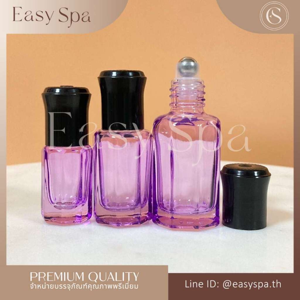 COD ขวดลูกกลิ้ง 3ml ขวดแก้วเคลือบสี น้ำมันหอมระเหย อโรม่า ขวดลูกกลิ้งฝาขาว ขวดลูกกลิ้งฝาดำ ขวดน้ำหอม ขนาด 3ml 6ml 10ml