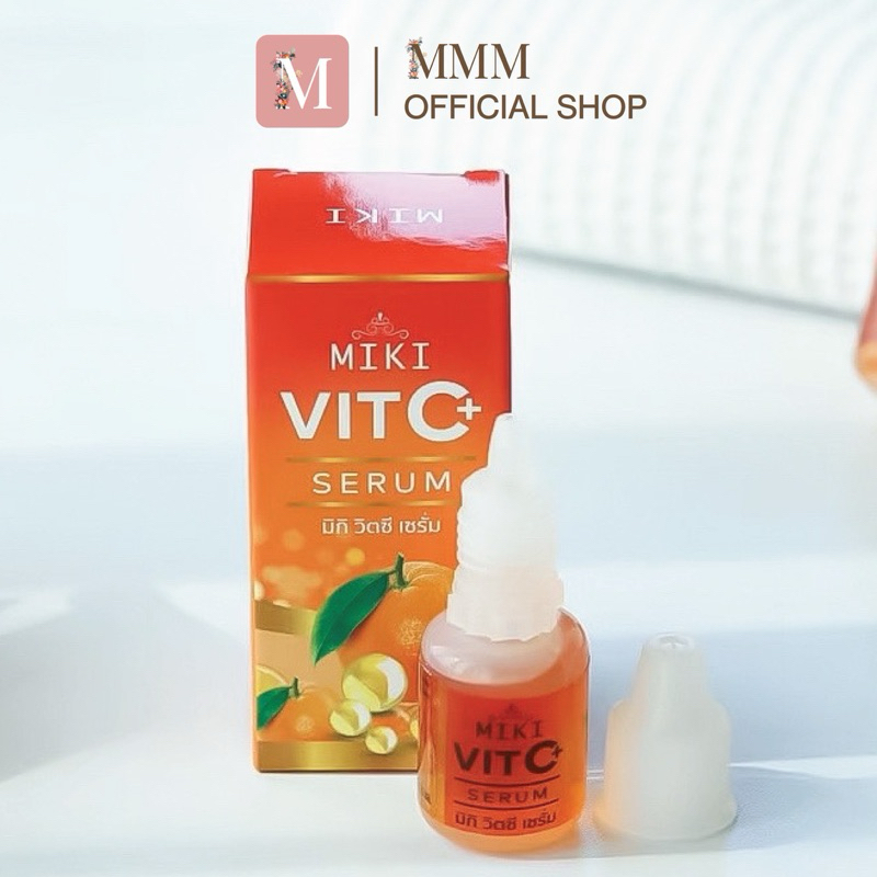 มิกิ วิตามินซีเซรั่ม*10 ml.* เซรั่มวิตามินซีเข้มข้น หลายอนุพันธ์บำรุงผิวหน้าได้ล้ำลึก ช่วยลดเลือนฝ้าจุดด่างดำได้ในขวดแรก