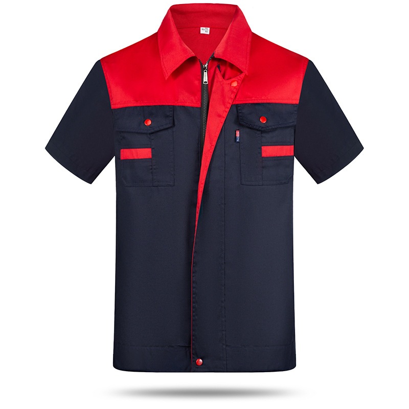 Work shirt ชุดทำงานสตรีและบุรุษ ท็อปส์ซูคุ้มครองแรงงานโรงงานและโรงงาน เสื้อแขนสั้น ทนต่อการสึกหรอและทนต่อสิ่งสกปรก ไซส์