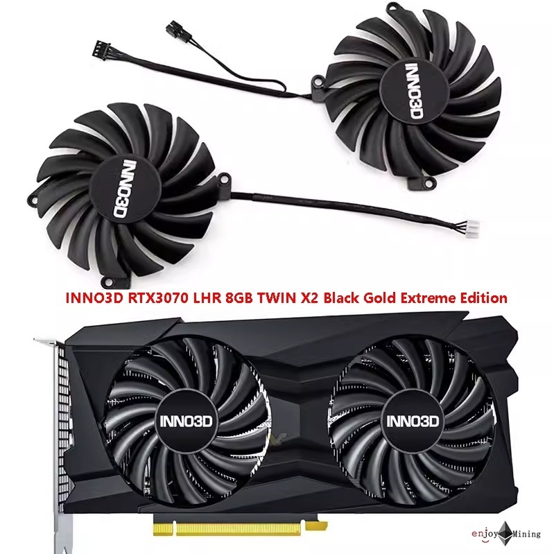 พัดลมการ์ดจอ INNO3D RTX 3070 3060 3060ti LHR 8GB TWIN X2 Black Gold Extreme Edition Graphics Card Fan CF-12910S
