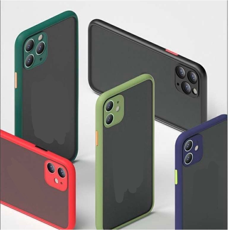 TPU ขอบสีกันกล้อง เคสหลังขุ่น สำหรับ Samsung A01 A01Core A02 A02s A2Core