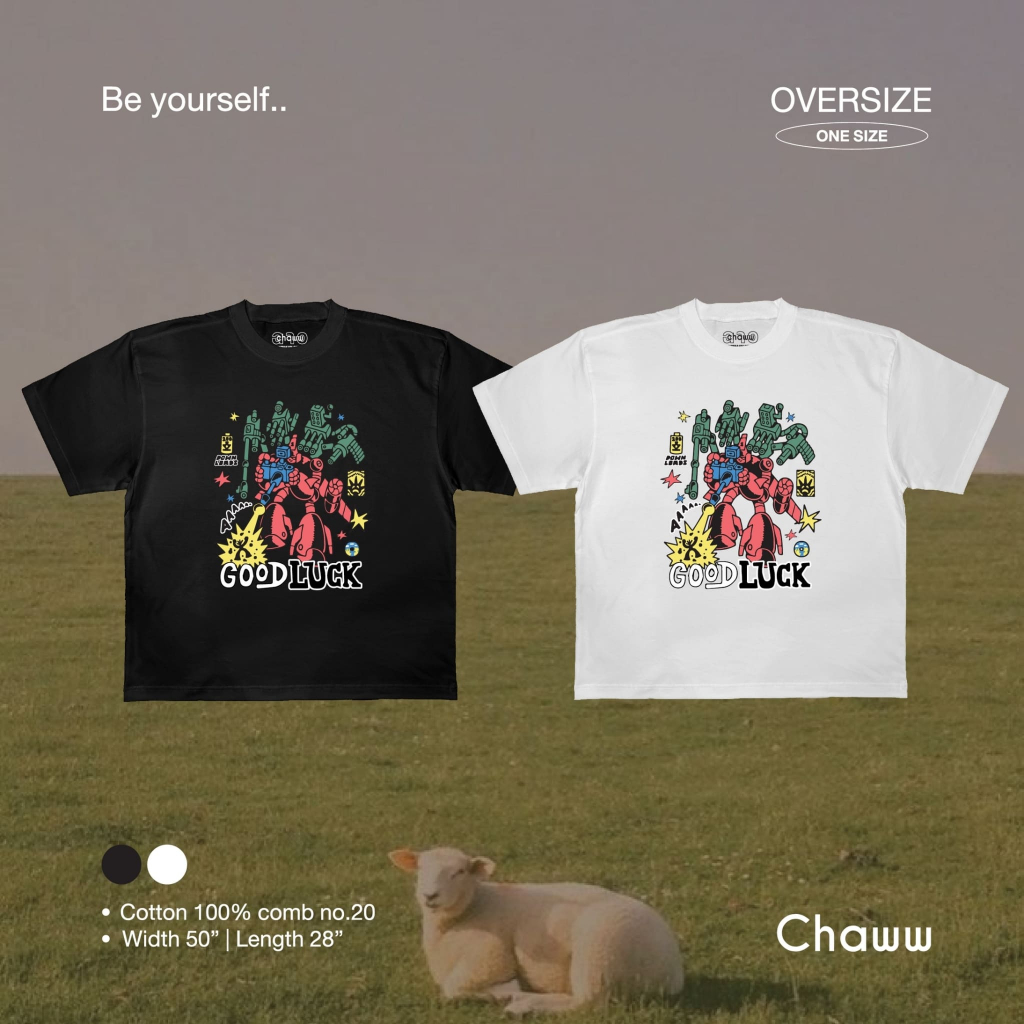 🧸 Chaww 🧸 | เสื้อยืด cotton100% เท่ๆ  | Oversize_gundam