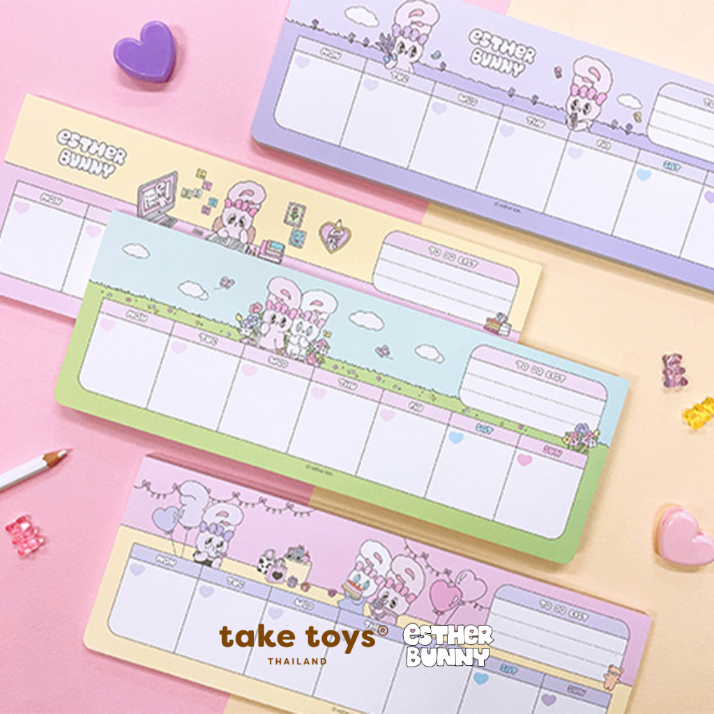 Esther Bunny Weekly Memo Pad-กระดาษโน้ต Weekly