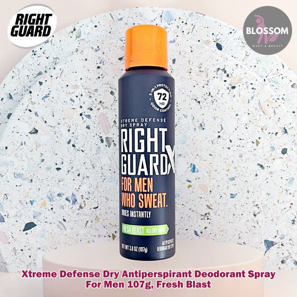 Right Guard - Xtreme Defense Dry Antiperspirant Deodorant Spray For Men 107g,FreshBlast สเปรย์ระงับกลิ่นกาย สำหรับผู้ชาย