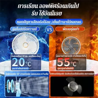 พัดลมตั้งโต๊ะ พัดลมคลิป 8 นิ้ว ไร้สาย 50000mAh พัดลมหนีบ 3IN1 พัดลมพกพา ลมแรง เงียบ ปรับมุม 720° แบตเตอรี่ใช้งานยาวนาน