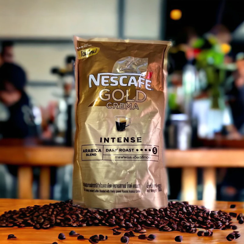 โฉมใหม่💥NESCAFÉ Gold Crema Intense เนสกาแฟ โกลด์ เครมมา อินเทนส์ แบบถุง ขนาด 180 กรัม