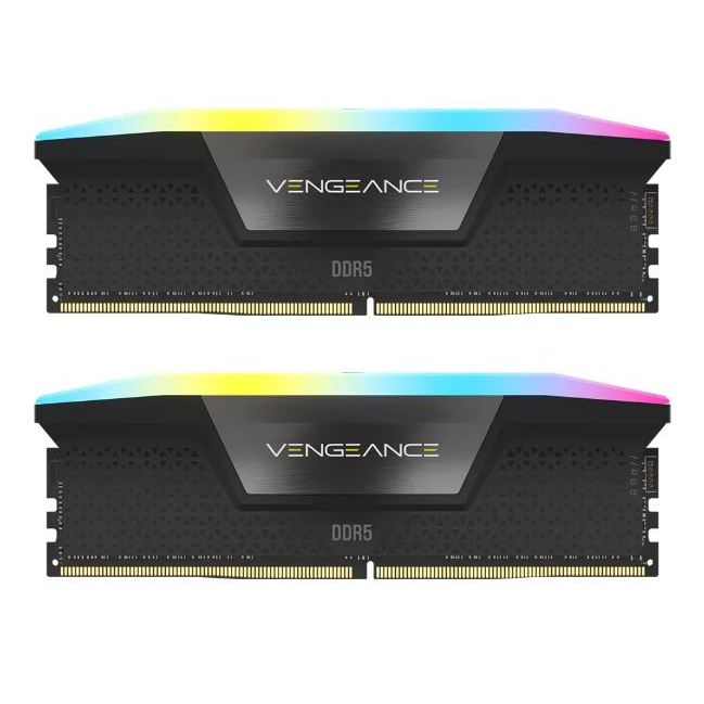32GB (16GBx2) DDR5 6200MHz RAM (หน่วยความจำ) CORSAIR VENGEANCE RGB DDR5 (BLACK) (CMH32GX5M2B6200C36)