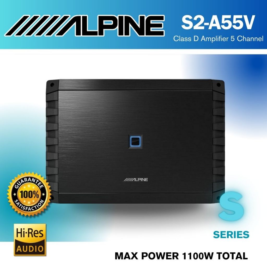 เพาเวอร์แอมป์รถยนต์ 5ch เสียงดี ALPINE รุ่น S2-A55V Class D 5 Channel