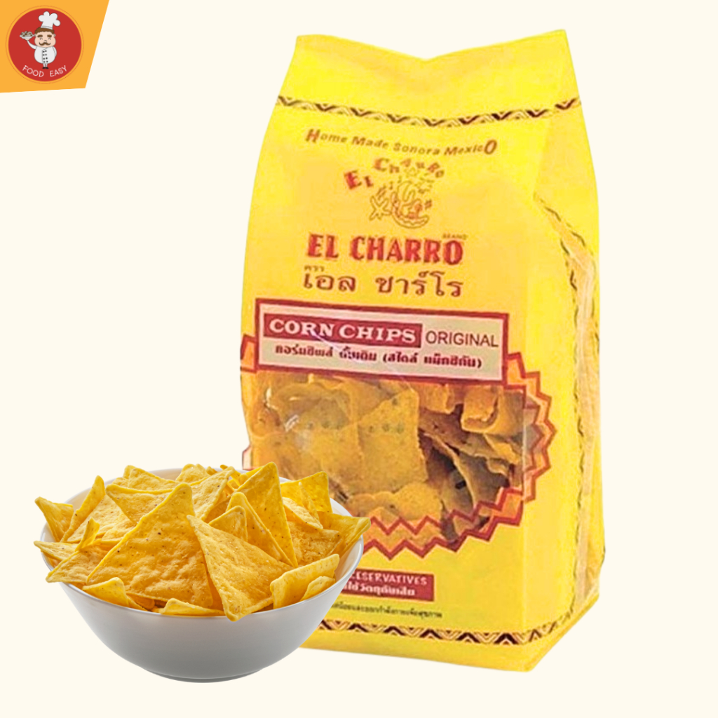แป้งกรอบ ตอร์ติย่า นาโช่ เอล ชาร์โร คอร์นชิพส์ รสดั้งเดิม 200ก El Charro Original Chip