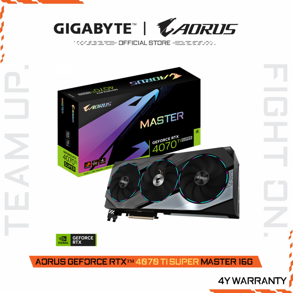 GIGABYTE AORUS GeForce RTX 4070 Ti SUPER MASTER 16G (VGA Card) GV-N407TSAORUS M-16GD-1.0