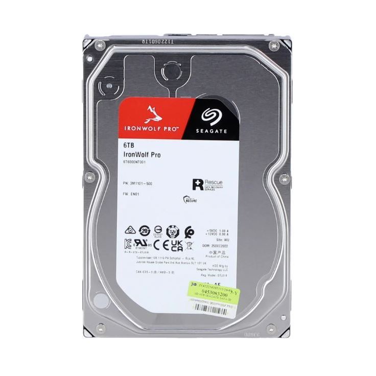 6 TB 3.5" HDD (ฮาร์ดดิสก์ 3.5") SEAGATE IRONWOLF PRO - 7200RPM SATA3 (ST6000NT001)