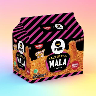 [Halal] NISSINxIRVINS บะหมี่กึ่งสำเร็จรูปนิสชินรสไข่เค็มที่เข้มข้นที่สุดแบบแพ็ก 5 ห่อ มี 3 รสชาติ