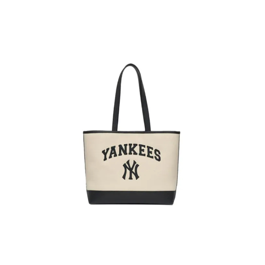 MLB NY UNISEX TOTE BAG กระเป๋าสะพายข้างทรงโท้ทใบใหญ่ Korea Varsity Canvas Shopper