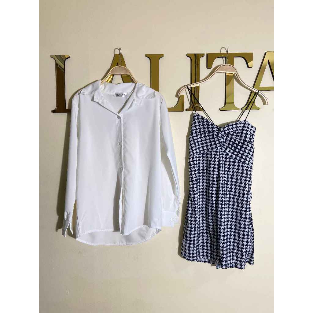 set2 ชิ้น ป้ายnuyshop เชิ้ต+มินิจั๊ม [พร้อมส่งจากไทย]