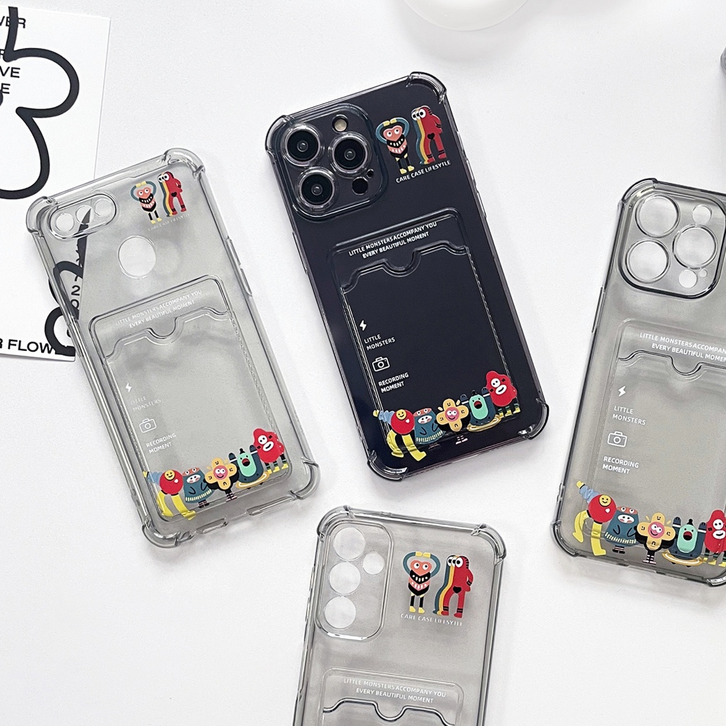 พร้อมส่ง เคสใสลาย มีช่องใส่บัตร OPPO A15 A18 A58 A54 A53 RENO11 RENO VIVO Y12 Y20 Y21 Y02S SAMSUNG A14 A23 A34 A24 IP