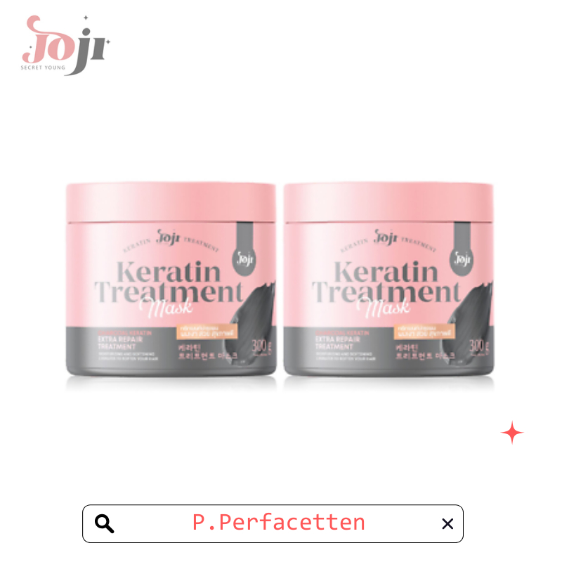 [คู่สุดคุ้ม x2] Joji Keratin Treatment Mask 300g ทรีทเม้นท์ เนื้อชาโคล ดีท็อกสารเคมีตกค้างบนเส้นผม