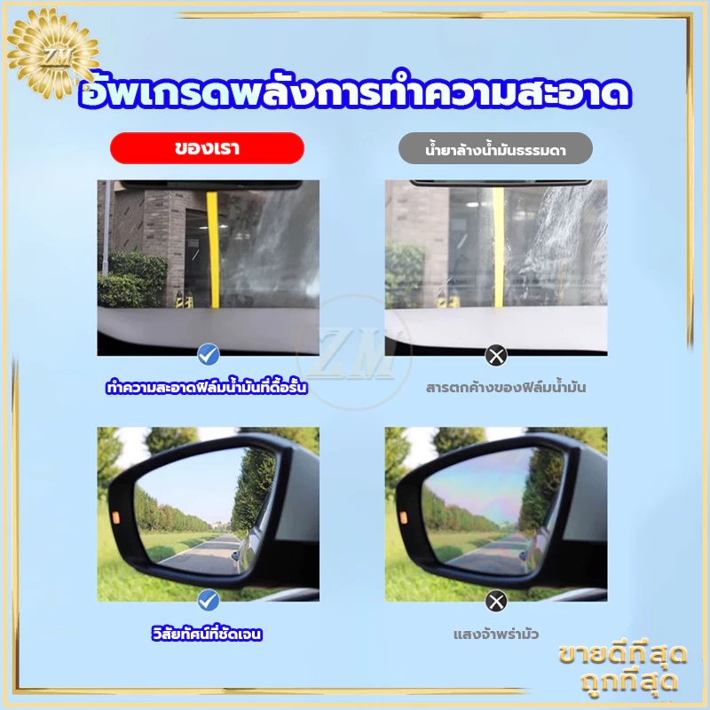 น้ำยาล้างฟิล์มน้ำมันแก้ว น้ำยาล้างกระจกรถยนต์300ML ขจัดคราบฝังแน่น ไม่กลัวฝนและหมอกขับรถปลอดภัยยิ่งขึ้น thumbnail 7