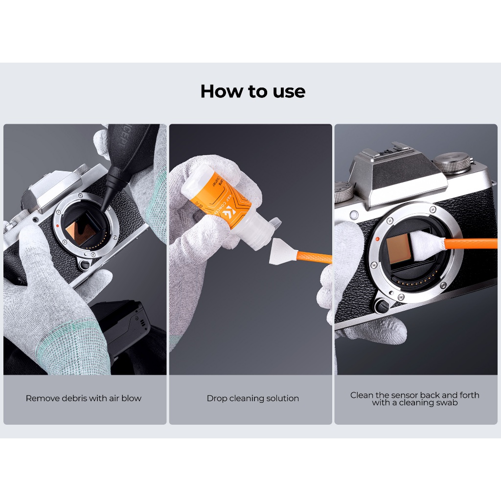 K&F ชุดทำความสะอาดเซ็นเซอร์กล้อง SENSOR Cleaning Set K&F Concept พร้อมน้ำยา SENSOR LIQUID
