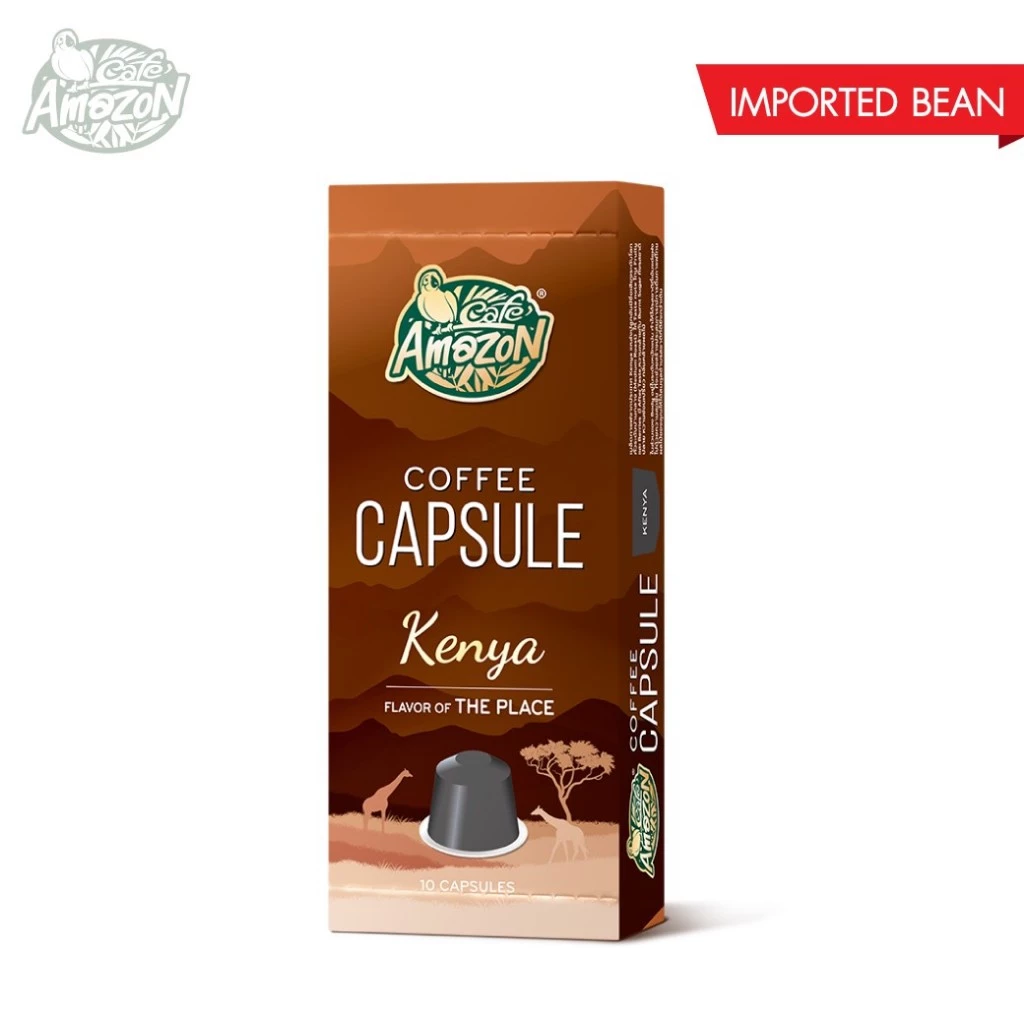 Café Amazon คาเฟ่ อเมซอน กาแฟแคปซูล เคนย่า 1 กล่อง บรรจุ 10 แคปซูล
