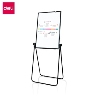 [ของขวัญฟรี] Deli กระดานฟลิปชาร์ท กระดานไวท์บอร์ด แม่เหล็ก 2ด้าน พกพาสะดวก Whiteboard Flipchart