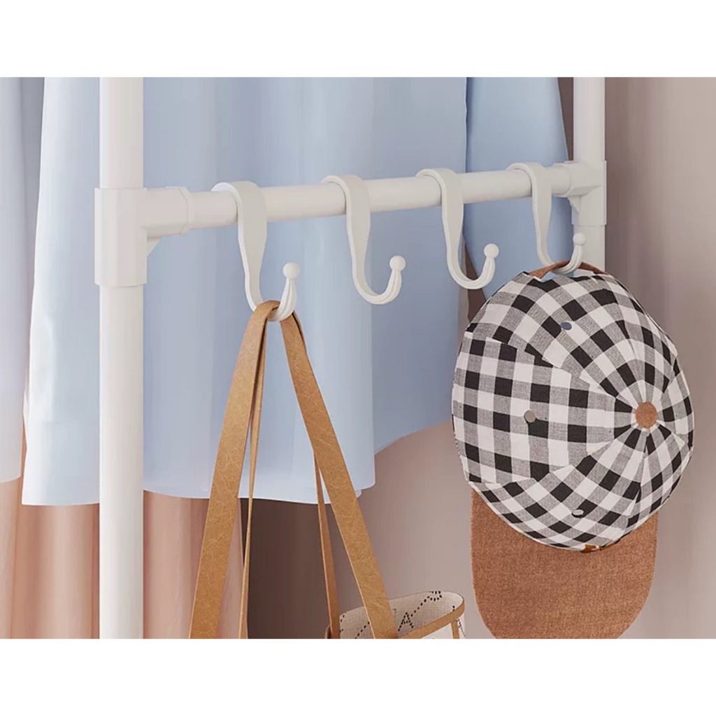 FA FB(ราคาลูกค้าใหม่) 3 in 1 ตู้เสื้อผ้ามินิมอล ราวตากผ้า ราวแขวนผ้า ชั้นวางอเนกประสงค์(พร้อมส่งจากไทย) - รูปที่ 6