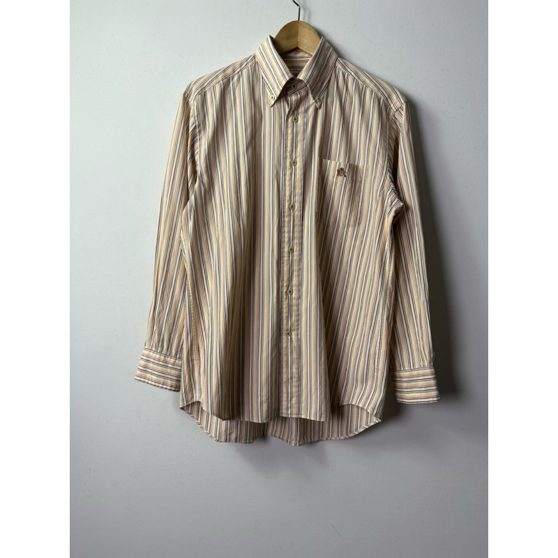 cotton stripe shirt button down baracuta