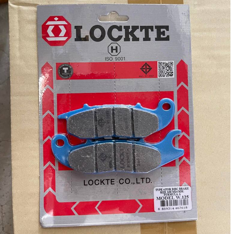 ผ้าเบรคหน้า ดิสเบรค HONDA WAVE 125 R,S WAVE 125 I (2005-2007) ไฟเลี้ยวบังลม ,MSX ,CBR150 แบรนด์ LOCKTE