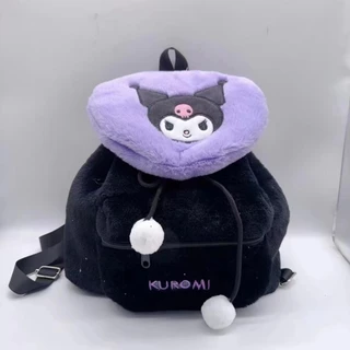 (พร้อมส่งJ10174 กระเป๋าเป้สะพายหลัง กระเป๋านักเรียน ผ้ากํามะหยี่ขนนิ่ม ลายการ์ตูนคิตตี้ ชินนาม่อนโรล ขนาดใหญ่ จุของได้เย