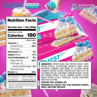 Quest Protein Bar 1 Box (12 Bars) - โปรตีนบาร์ ขนมคลีน (12 ชิ้น)