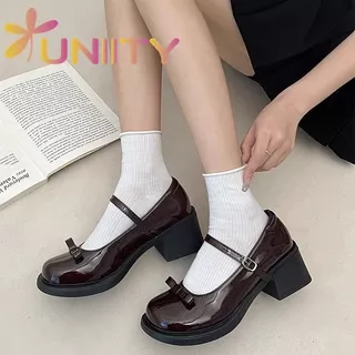 [เดินทางมาถึงภายใน 2 วัน]ลดล้างสต็อก size 38/40 JK Y2K รองเท้าแมรี่เจน รองเท้าหนังสไตล์อังกฤษ การตกแต่งโบว์ย้อนยุค ส้นตึ