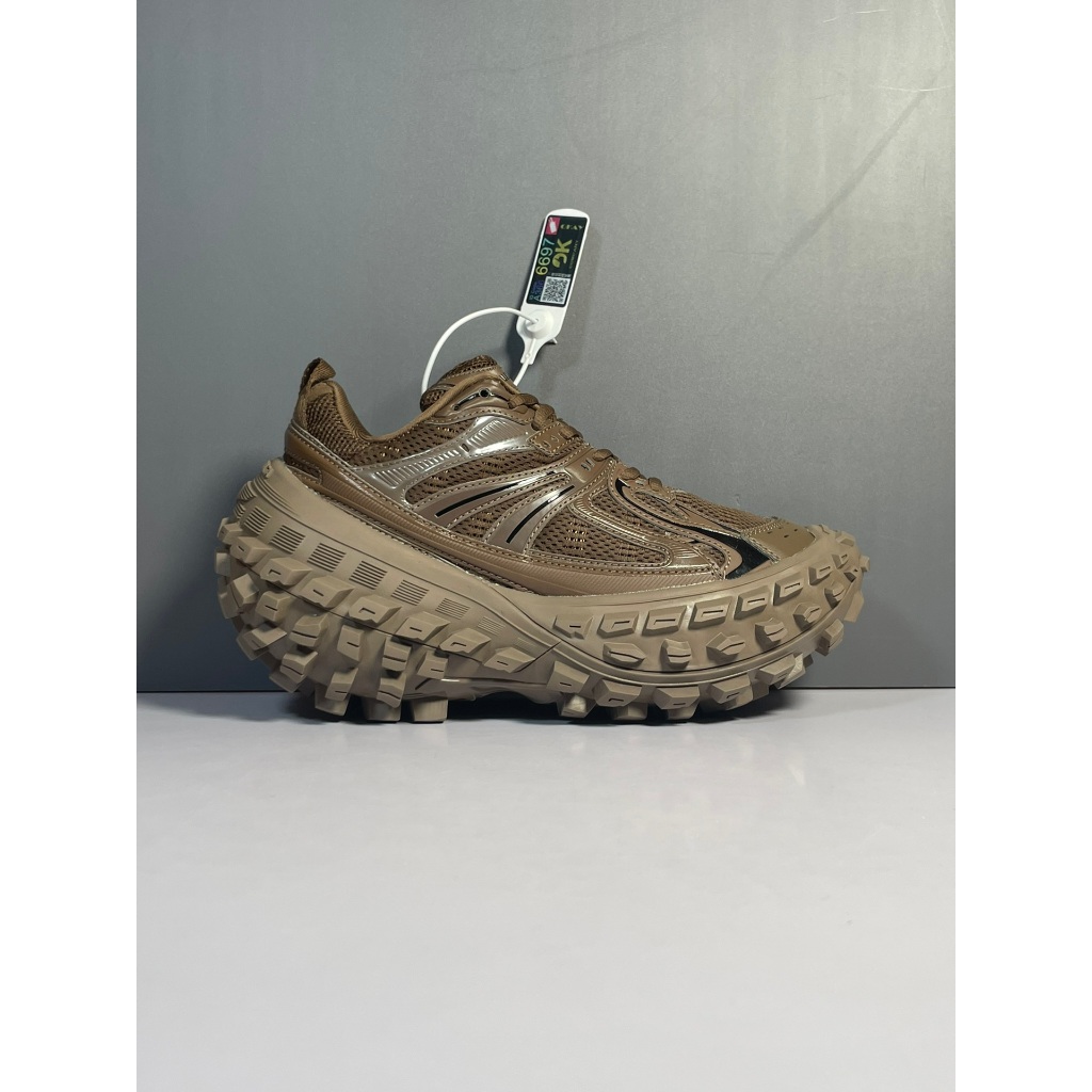 ผู้ชายผู้หญิง BALENCIAGA Defender Rubber Platform รองเท้าผ้าใบรองเท้ากีฬาพร้อมกล่องต้นฉบับ กากี