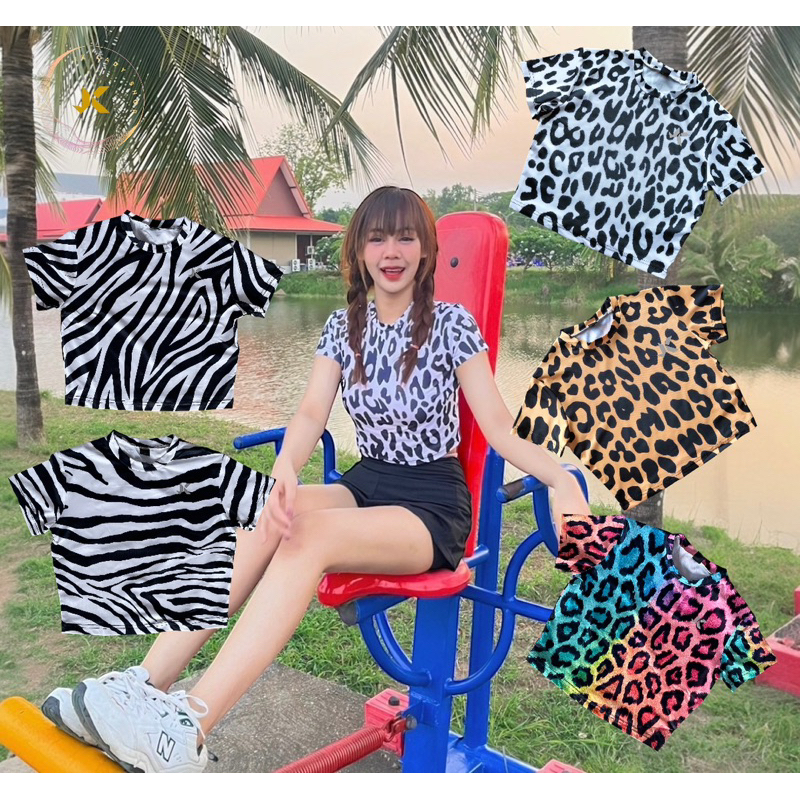 เสื้อครอปแขนสั้นเสื้อวิ่งพิมพ์ลาย#เสื้อวิ่ง#เสื้อแฟชั่น